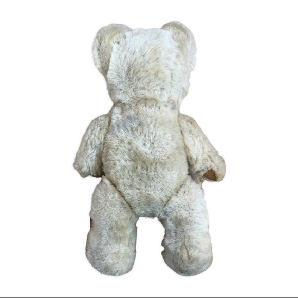 Vintage Blonde Mohair Stuffed Bear Peach Paws and Black Satin Nose Jointed - Picture 3 of 5